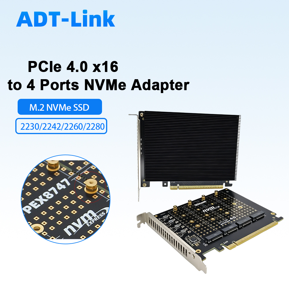 بطاقة محول PCIe 4.0 X16 إلى 4  - مراجعة Quad M.2 Nvme Pcie Bifurcation Card وسعره